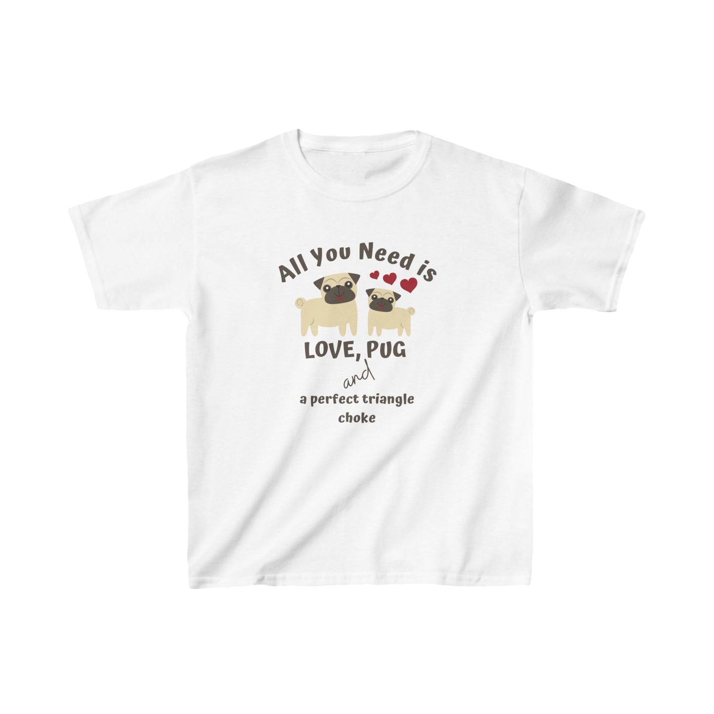 BJJ Kids T-Shirt | Cute Pug Brazilian Jiu-Jitsu Tee | Fun Martial Arts Gift for Boys & Girls | Youth Grappling Apparel