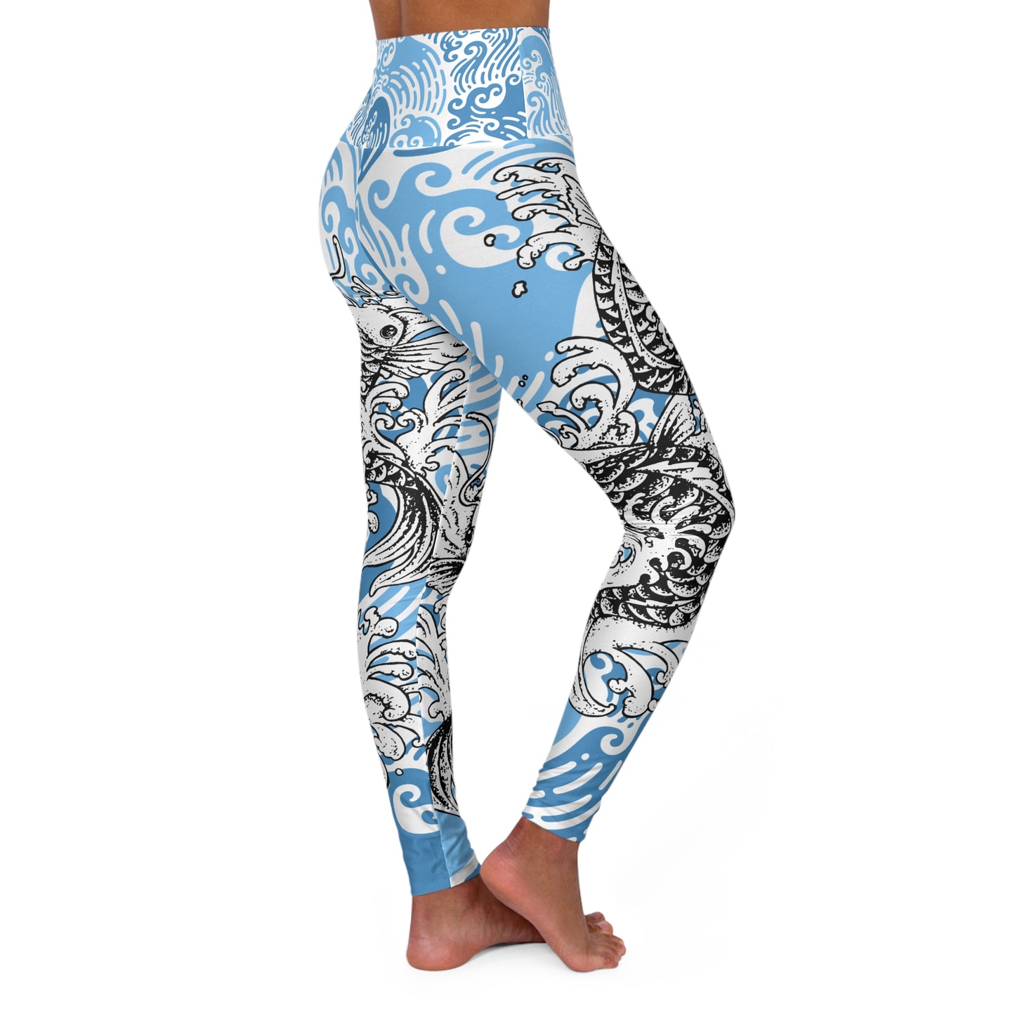 Japanese Pattern High-Waisted Leggings