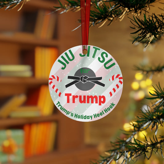 BJJ Christmas Ornament | Trump 2024 Brazilian Jiu-Jitsu Holiday Decor | Grappling-Themed Tree Decoration | Martial Arts Gift