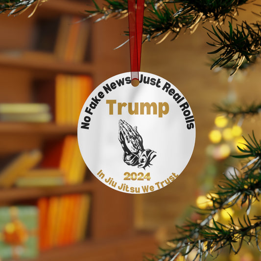 BJJ Christmas Ornament | Trump 2024 Brazilian Jiu-Jitsu Holiday Decor | Grappling-Themed Tree Decoration | Martial Arts Gift