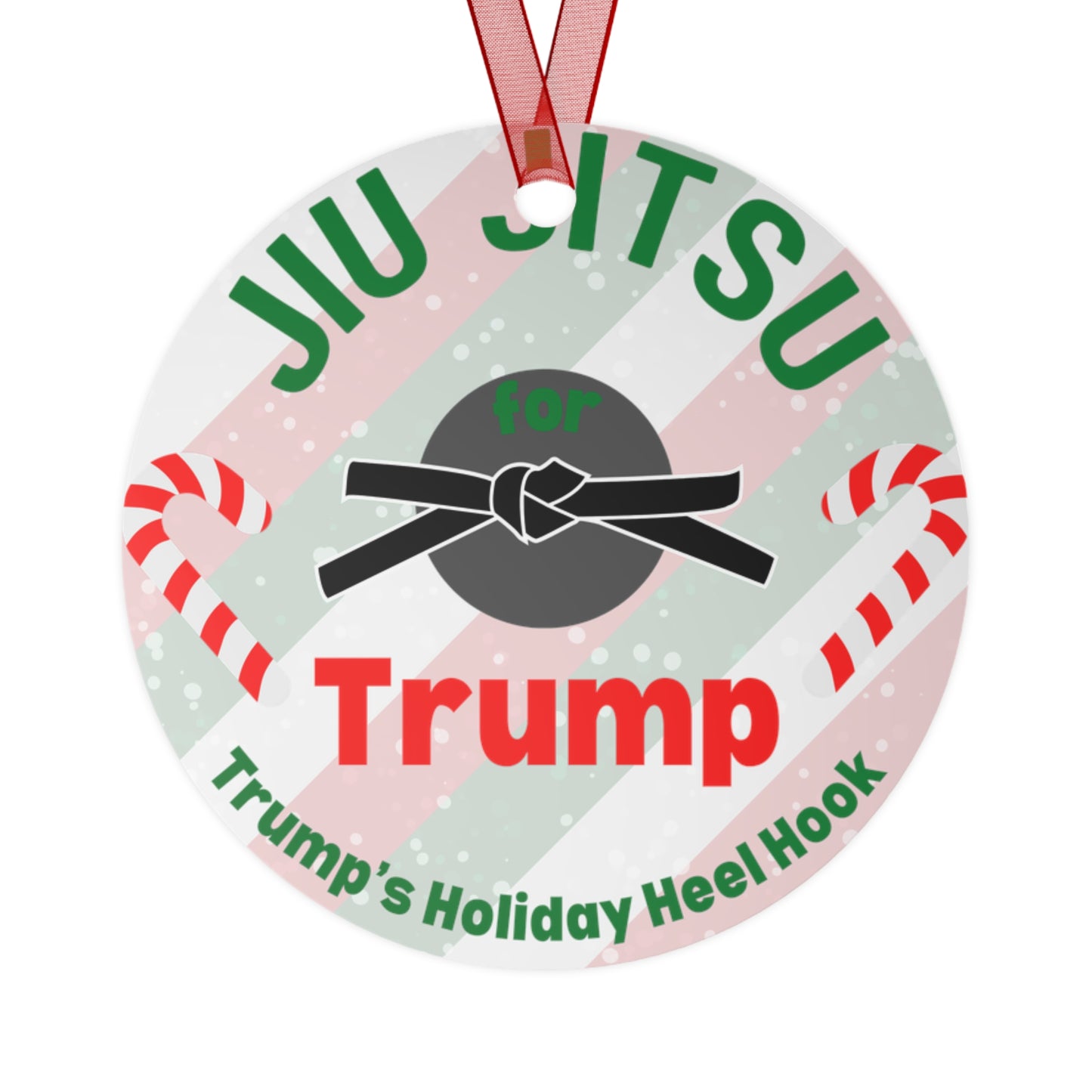 BJJ Christmas Ornament | Trump 2024 Brazilian Jiu-Jitsu Holiday Decor | Grappling-Themed Tree Decoration | Martial Arts Gift