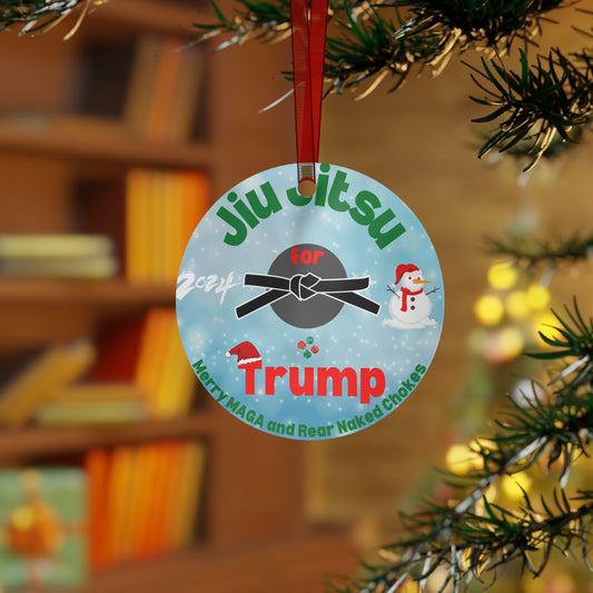 BJJ Christmas Ornament | Trump 2024 Brazilian Jiu-Jitsu Holiday Decor | Grappling-Themed Tree Decoration | Martial Arts Gift