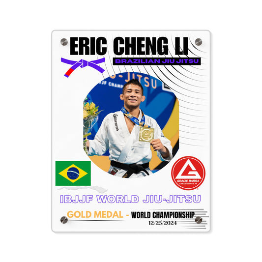 Personalized Jiu-Jitsu Acrylic Wall Art Panel - Celebrate Every Step and Your Achievement- display your achievement on the wall