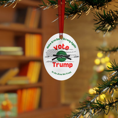 BJJ Christmas Ornament | Trump 2024 Brazilian Jiu-Jitsu Holiday Decor | Grappling-Themed Tree Decoration | Martial Arts Gift