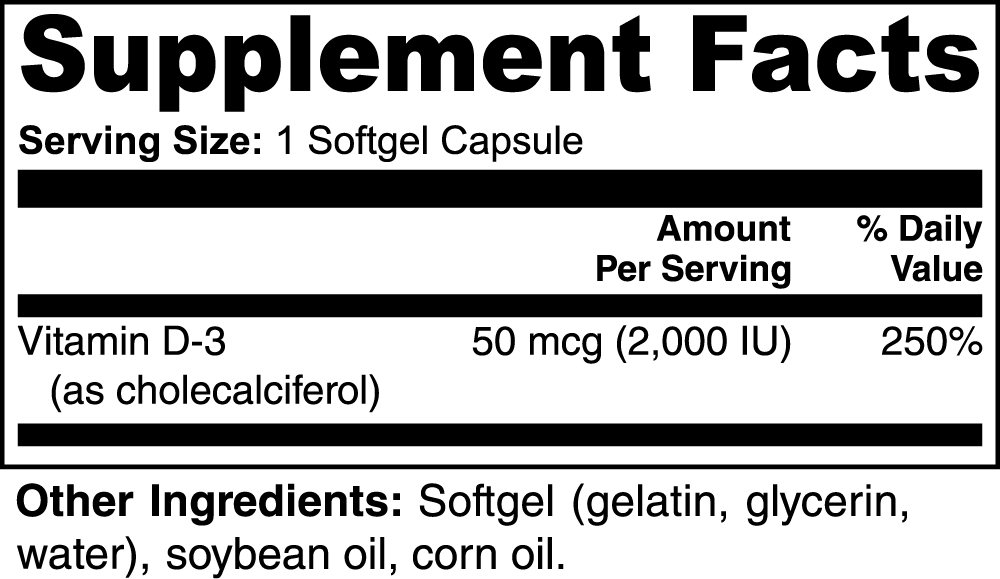 RollStrong - Vitamin D3 2,000 IU