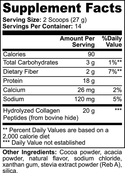 RollRecovery Collagen - Grass-Fed Collagen Peptides Powder (Chocolate)