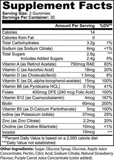 JitsuVite - Multivitamin Bear Gummies (Adult) - Strawberry