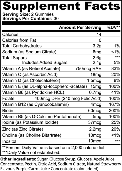 JitsuVite - Multivitamin Bear Gummies (Adult) - Strawberry