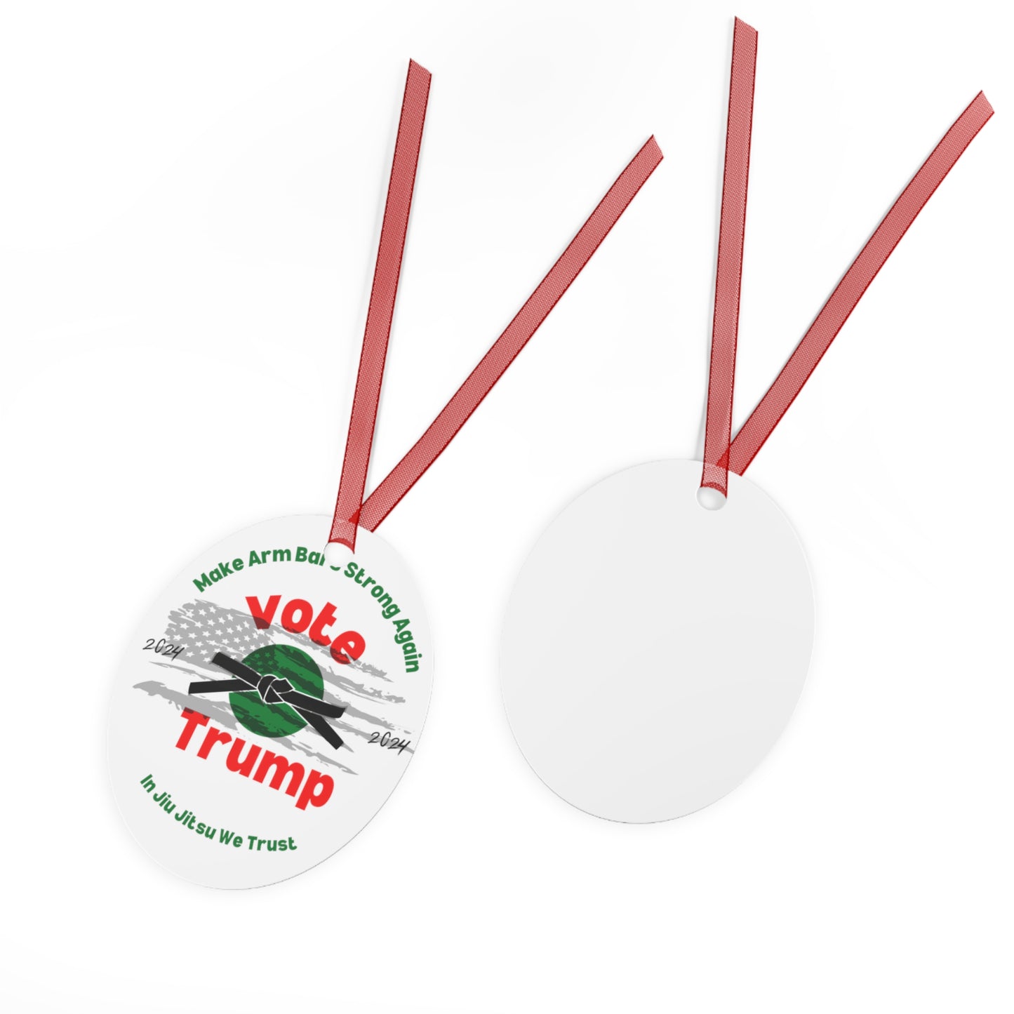 BJJ Christmas Ornament | Trump 2024 Brazilian Jiu-Jitsu Holiday Decor | Grappling-Themed Tree Decoration | Martial Arts Gift