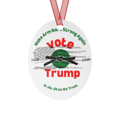 BJJ Christmas Ornament | Trump 2024 Brazilian Jiu-Jitsu Holiday Decor | Grappling-Themed Tree Decoration | Martial Arts Gift