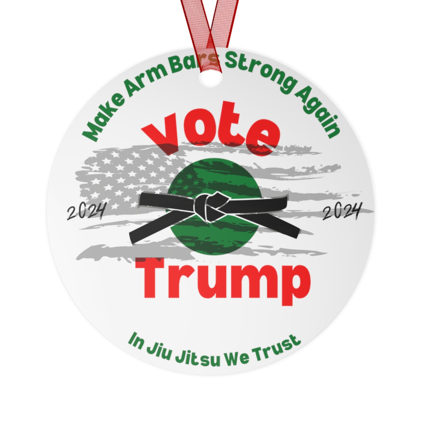 BJJ Christmas Ornament | Trump 2024 Brazilian Jiu-Jitsu Holiday Decor | Grappling-Themed Tree Decoration | Martial Arts Gift