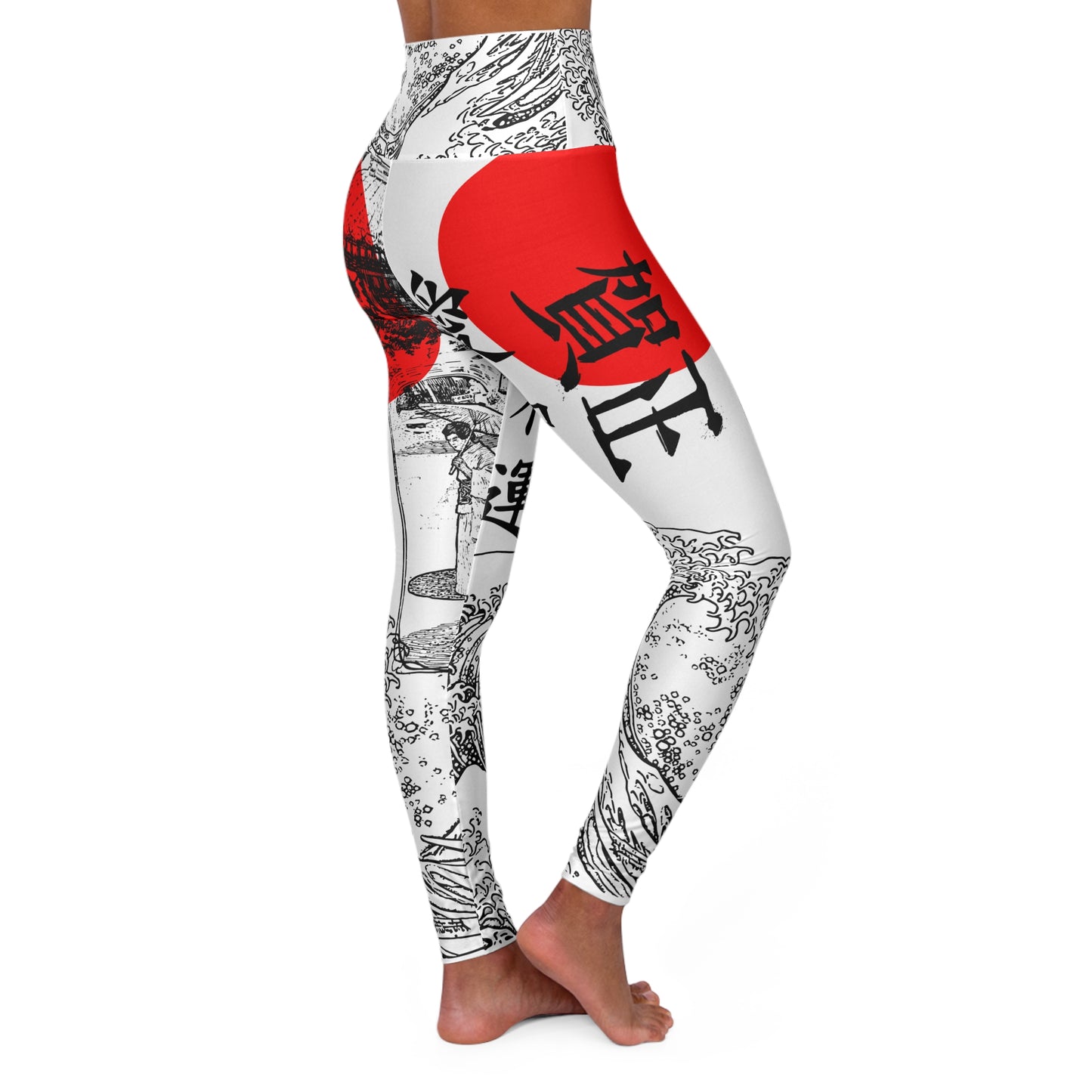 Japanese Pattern High-Waisted Leggings