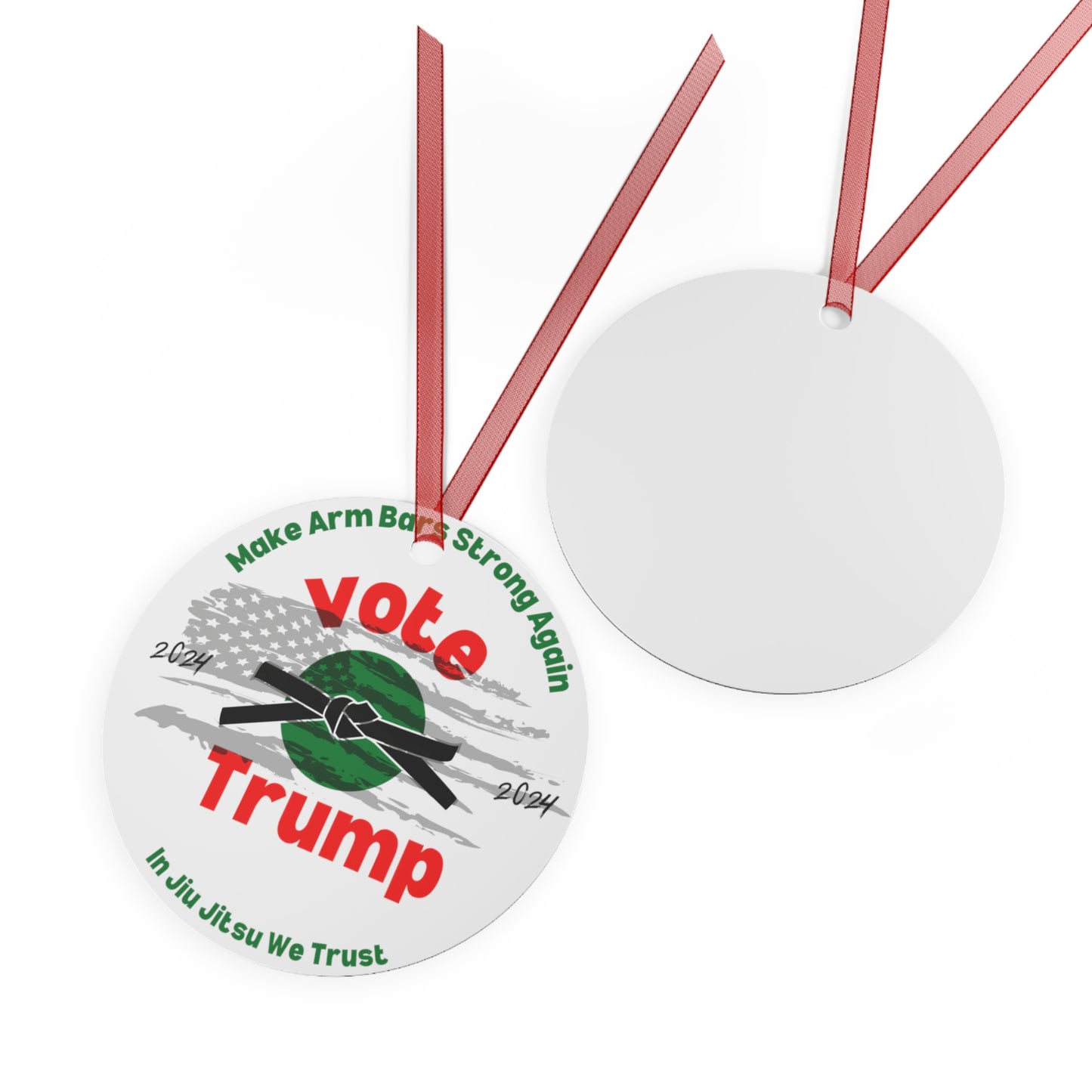 BJJ Christmas Ornament | Trump 2024 Brazilian Jiu-Jitsu Holiday Decor | Grappling-Themed Tree Decoration | Martial Arts Gift