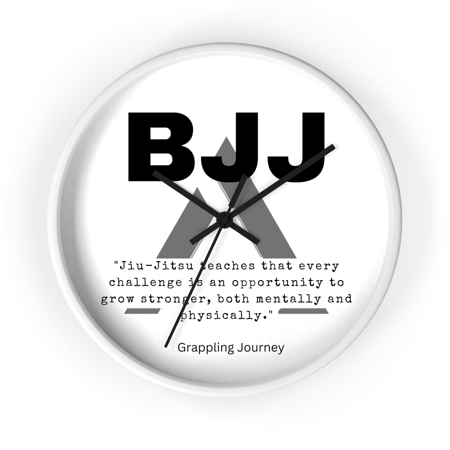 BJJ Inspirational Quote Wall Clock | Brazilian Jiu-Jitsu Motivation Decor | Grappling-Themed Clock | Martial Arts Gift for BJJ Lovers