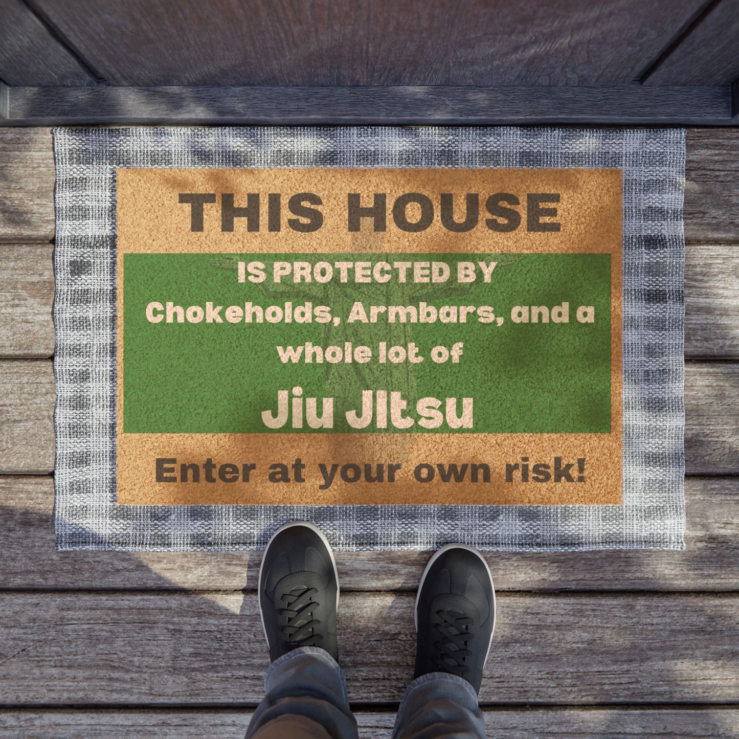 Jiu Jitsu Doormat - Welcome Mat for Martial Arts Lovers, Funny Entryway Decor