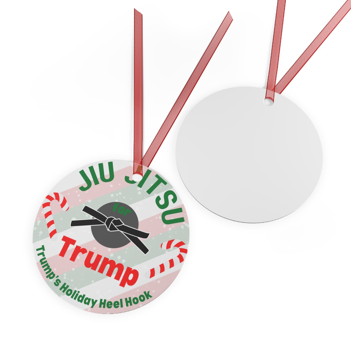 BJJ Christmas Ornament | Trump 2024 Brazilian Jiu-Jitsu Holiday Decor | Grappling-Themed Tree Decoration | Martial Arts Gift