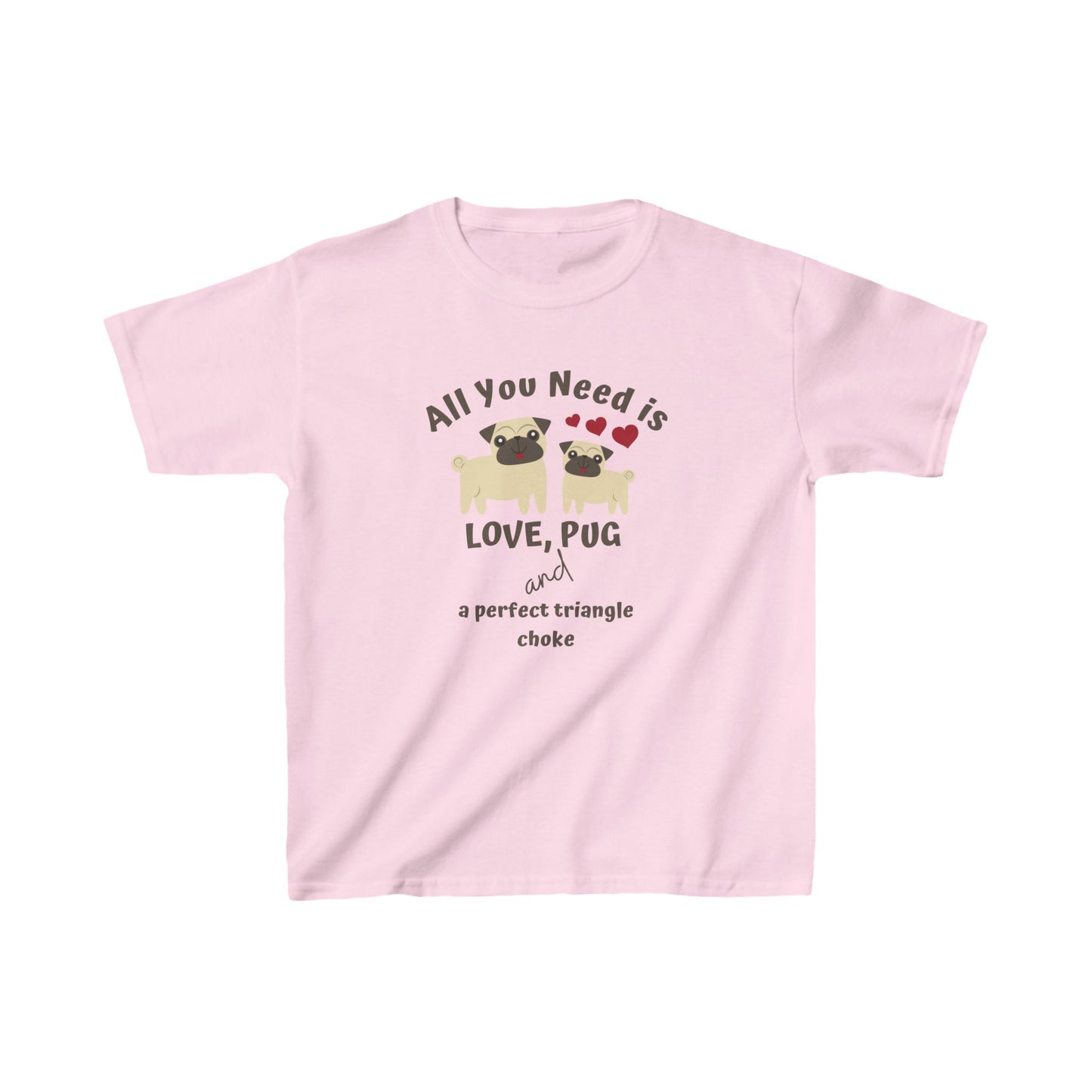 BJJ Kids T-Shirt | Cute Pug Brazilian Jiu-Jitsu Tee | Fun Martial Arts Gift for Boys & Girls | Youth Grappling Apparel